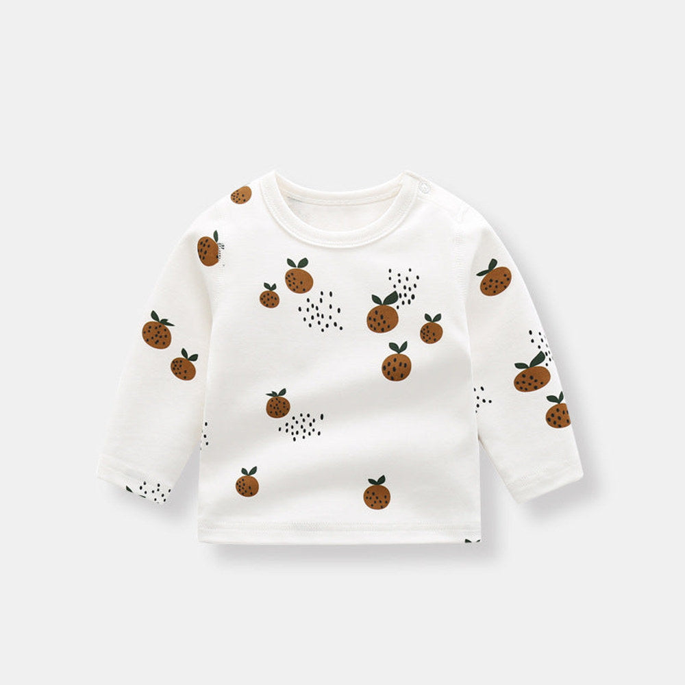 MyKids-USA® Baby 1pcs Allover Fruit Graphic Long Sleeve Bottoming Shirt & Trousers Sets
