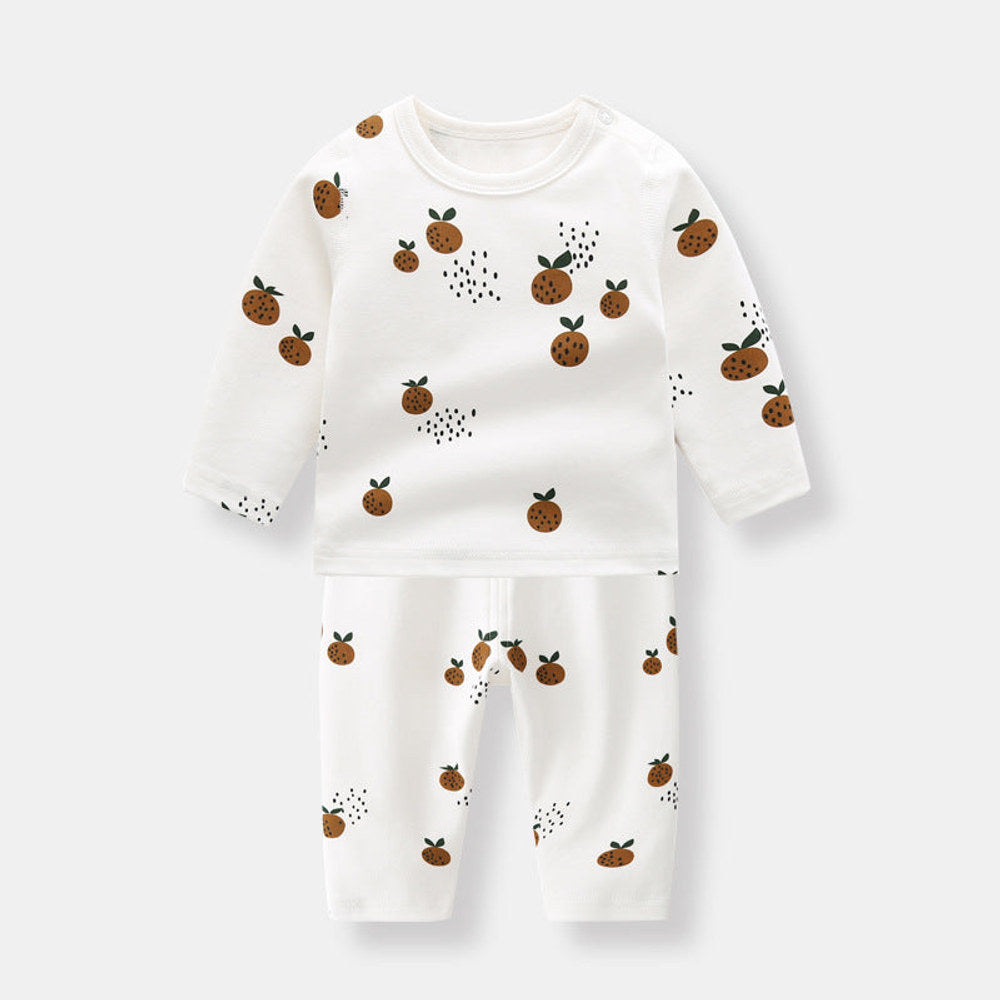 MyKids-USA® Baby 1pcs Allover Fruit Graphic Long Sleeve Bottoming Shirt & Trousers Sets