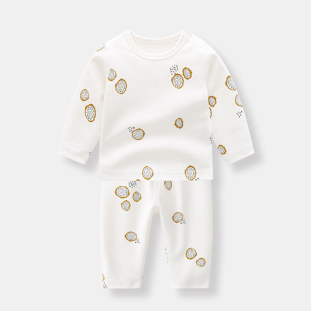 MyKids-USA® Baby 1pcs Allover Fruit Graphic Long Sleeve Bottoming Shirt & Trousers Sets