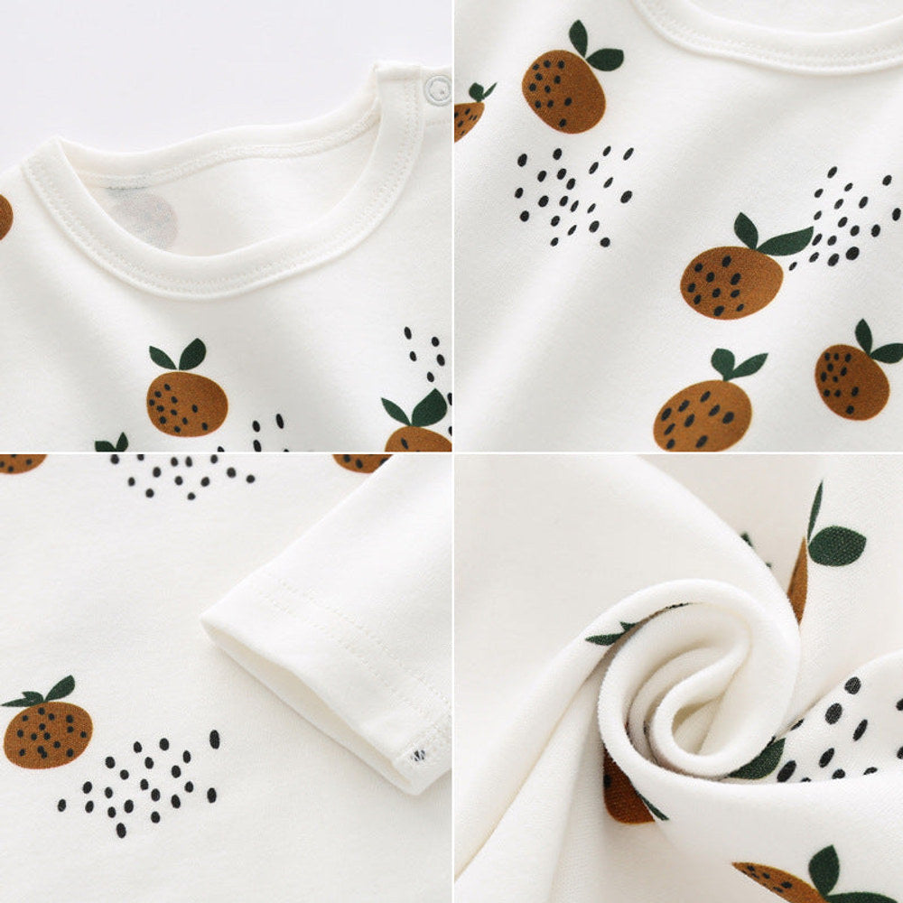 MyKids-USA® Baby 1pcs Allover Fruit Graphic Long Sleeve Bottoming Shirt & Trousers Sets