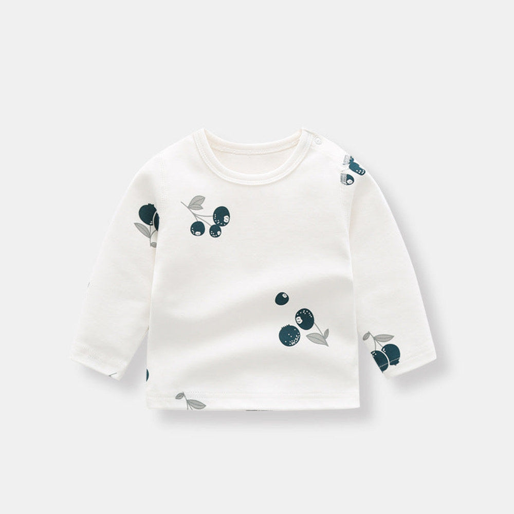 MyKids-USA® Baby 1pcs Allover Fruit Graphic Long Sleeve Bottoming Shirt & Trousers Sets