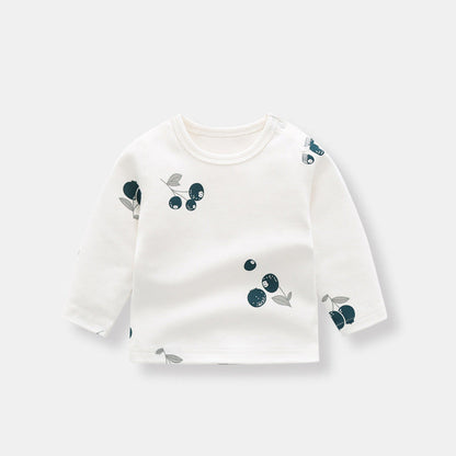 MyKids-USA® Baby 1pcs Allover Fruit Graphic Long Sleeve Bottoming Shirt & Trousers Sets