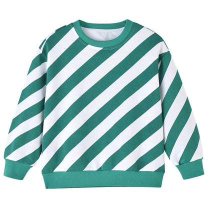 MyKids-USA® Baby Boy And Girl Striped Pattern Long Sleeve O-Collar Hoodies