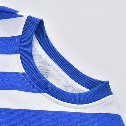 MyKids-USA® Baby Boy And Girl Striped Pattern Long Sleeve O-Collar Hoodies