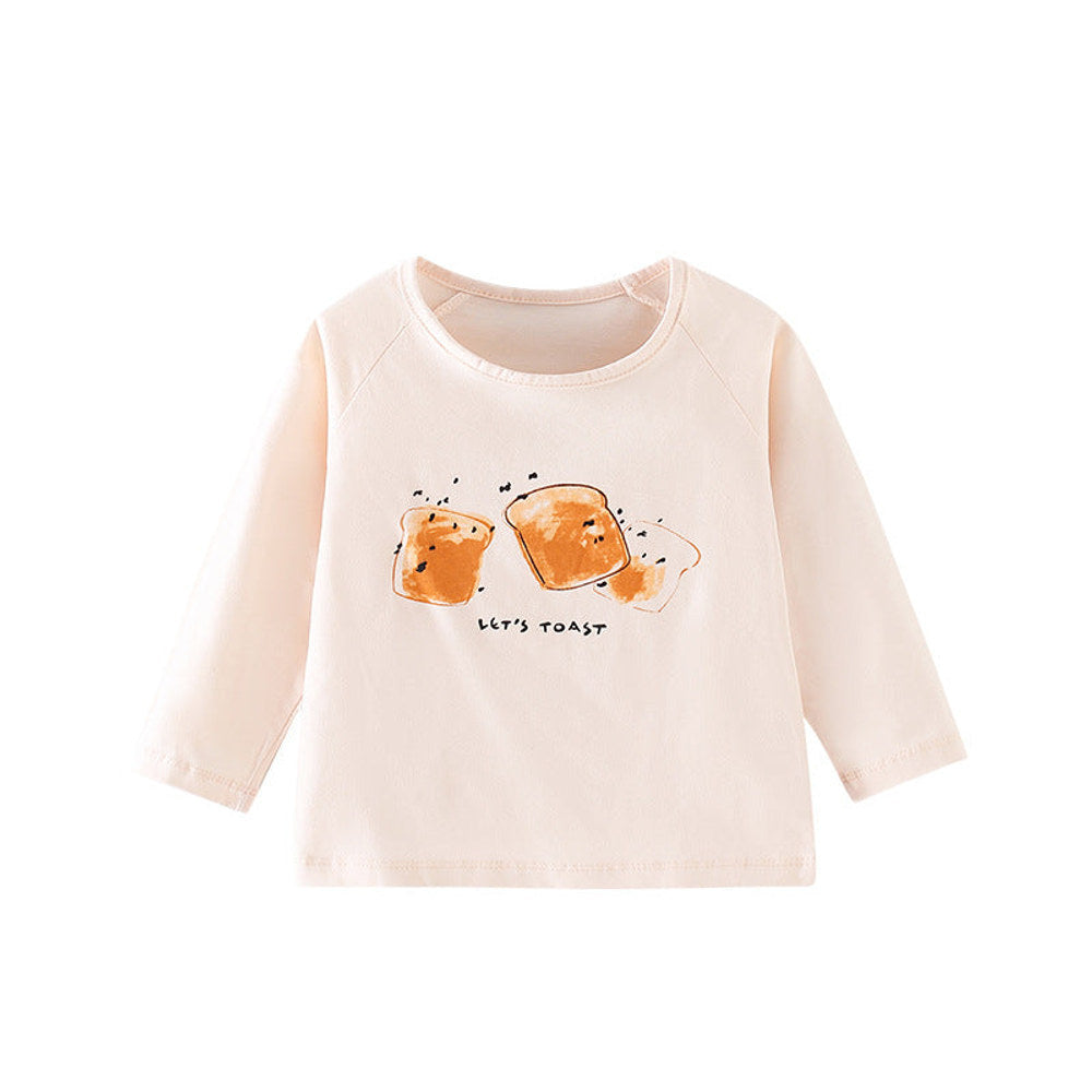 MyKids-USA® Baby Boy And Girl Bread Pattern Soft Cotton O-Neck Shirt
