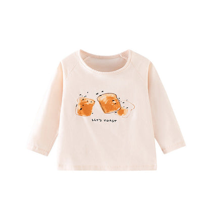 MyKids-USA® Baby Boy And Girl Bread Pattern Soft Cotton O-Neck Shirt