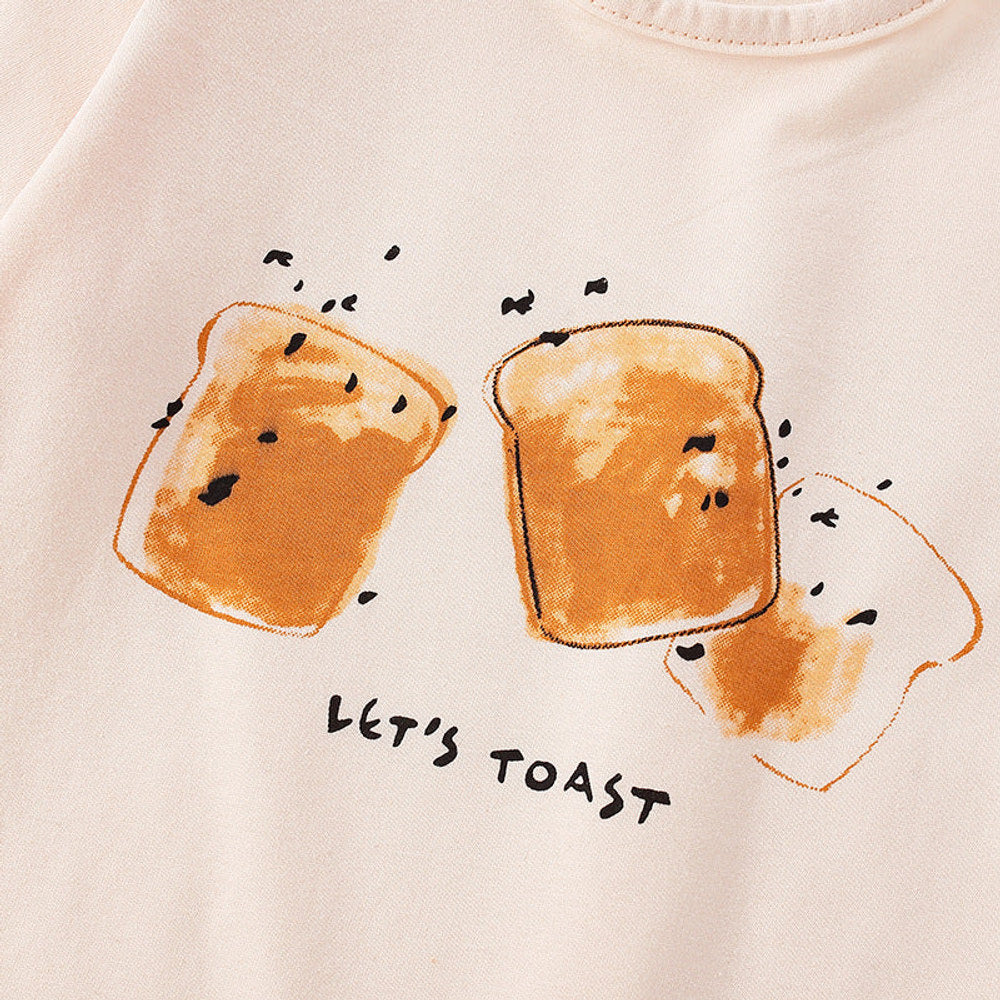 MyKids-USA® Baby Boy And Girl Bread Pattern Soft Cotton O-Neck Shirt