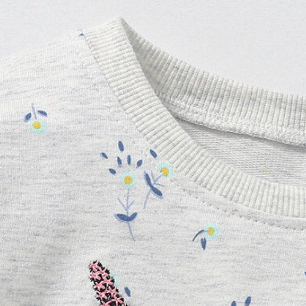 MyKids-USA® Baby Girl Unicorn & Floral Pattern Mesh Patchwork Design Hoodie