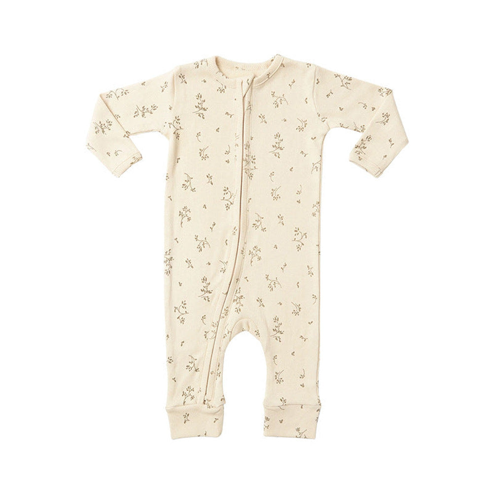 MyKids-USA® Baby Dinosaur & Floral Print Pattern Zipper Front Design Jumpsuit