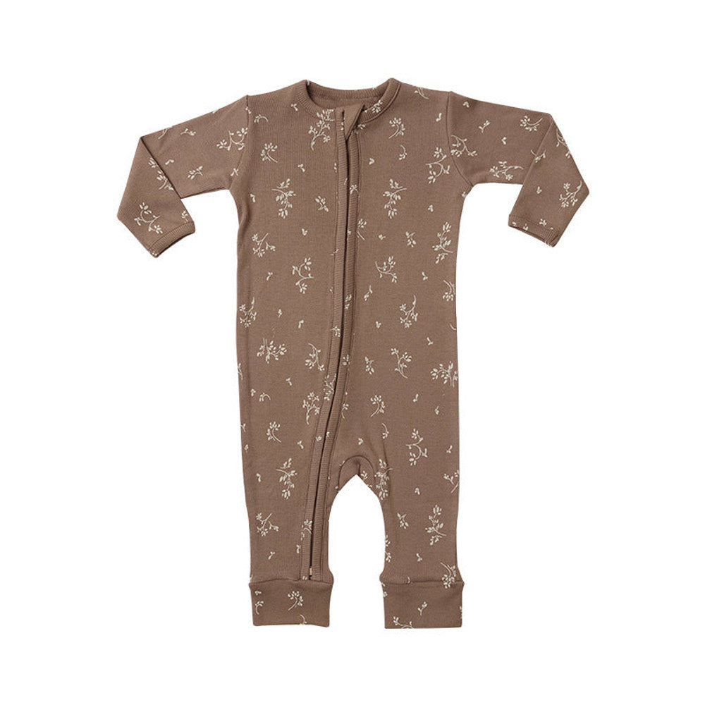 MyKids-USA® Baby Dinosaur & Floral Print Pattern Zipper Front Design Jumpsuit