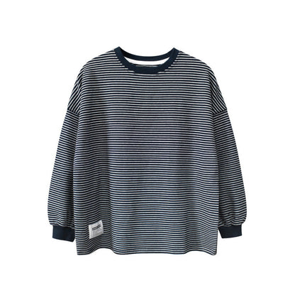 MyKids-USA® Baby Striped Pattern Long Sleeves O-Neck Loose Shirt
