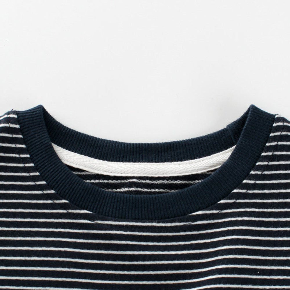 MyKids-USA® Baby Striped Pattern Long Sleeves O-Neck Loose Shirt