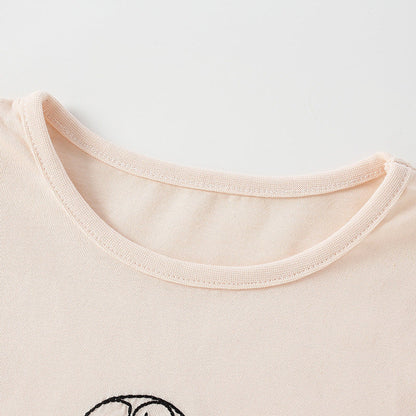 MyKids-USA® Baby Girl Car Emboidered Graphic Long Sleeve Loose Shirt