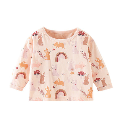 MyKids-USA® Baby Girl Cartoon Bunny Print Pattern Soft Cotton Comfortable Shirt