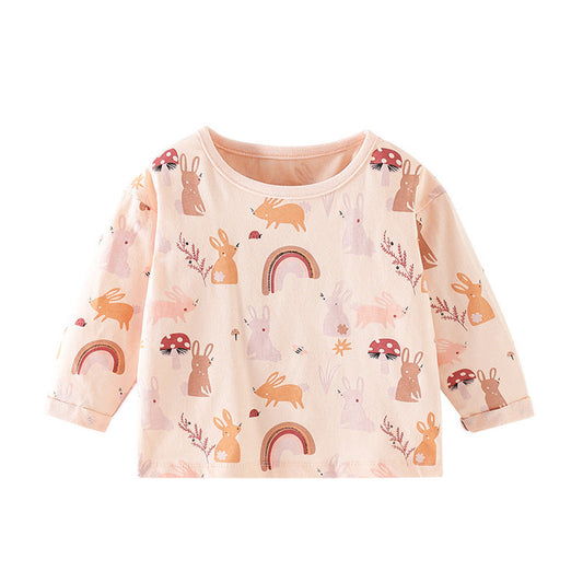 MyKids-USA® Baby Girl Cartoon Bunny Print Pattern Soft Cotton Comfortable Shirt