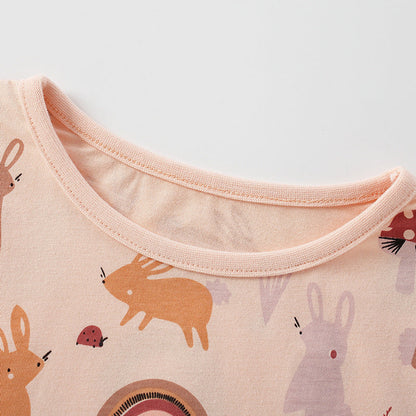 MyKids-USA® Baby Girl Cartoon Bunny Print Pattern Soft Cotton Comfortable Shirt