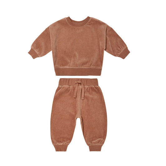 MyKids-USA® Baby 1pcs Solid Color Soft Cotton Hoodie Combo Trousers Autumn Outfit Sets