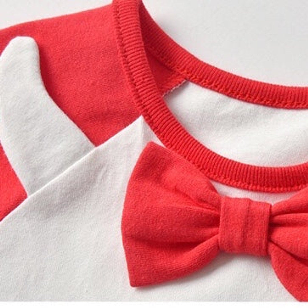 MyKids-USA® Baby 1pcs Bow Tie Patched Design Contrast Design bodysuit Bodysuit