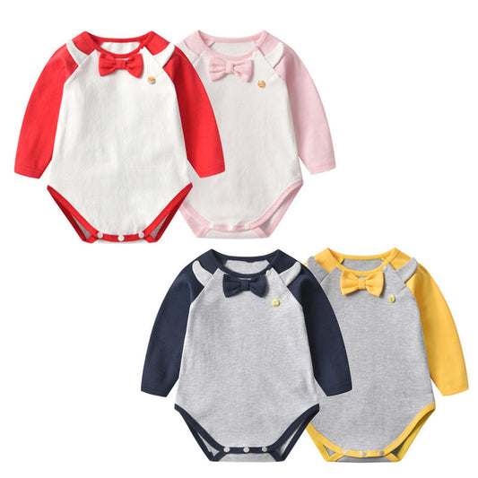 MyKids-USA® Baby 1pcs Bow Tie Patched Design Contrast Design bodysuit Bodysuit