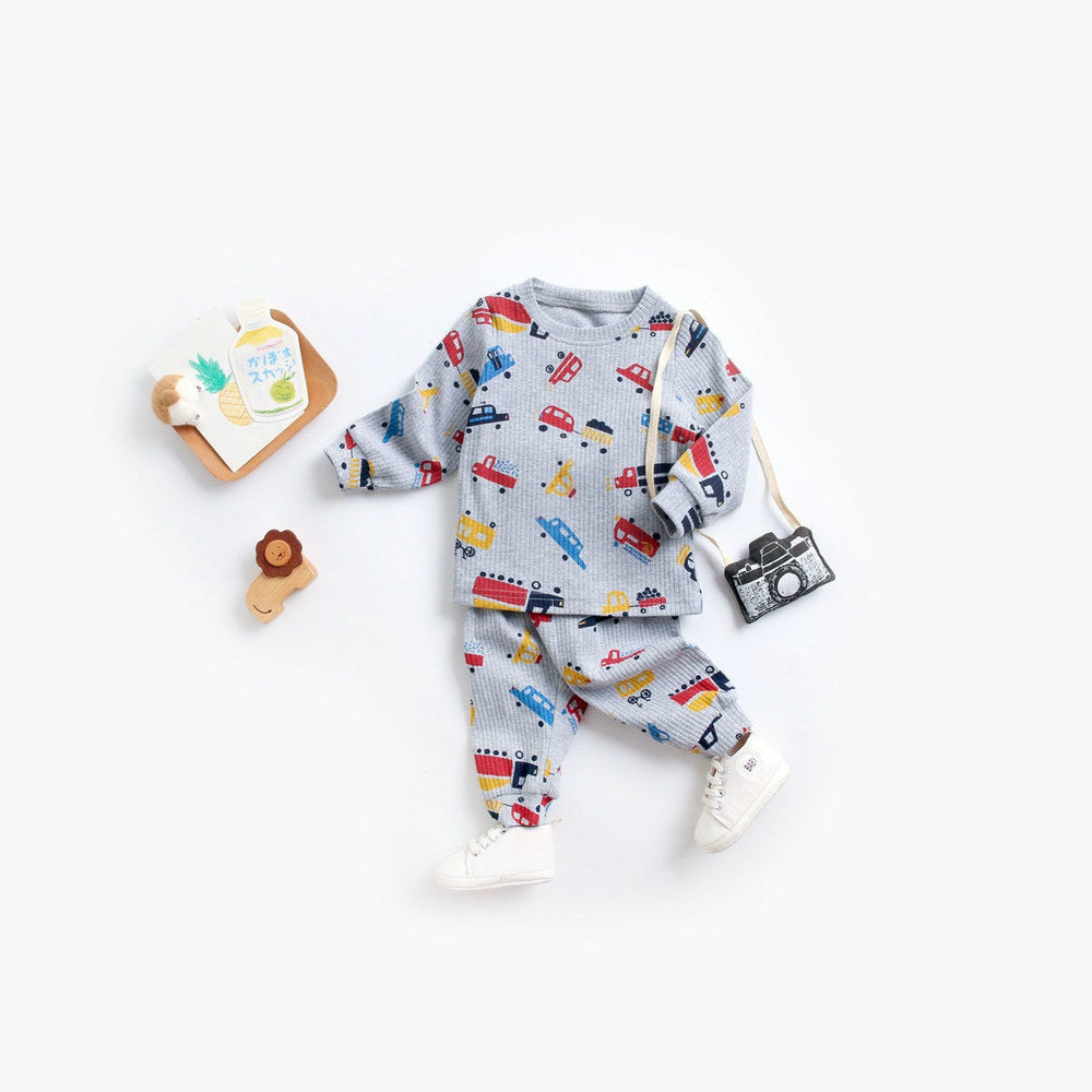 MyKids-USA® Baby Cartoon Graphic Soft Cotton Shirt Combo Pants Sets Tracksuit