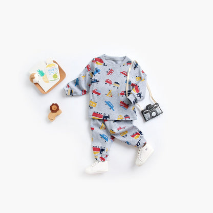 MyKids-USA® Baby Cartoon Graphic Soft Cotton Shirt Combo Pants Sets Tracksuit