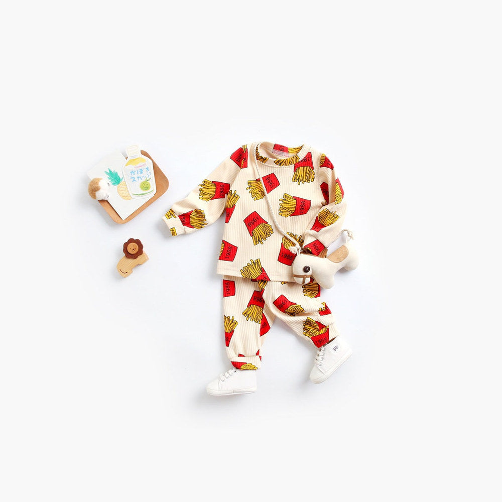 MyKids-USA® Baby Cartoon Graphic Soft Cotton Shirt Combo Pants Sets Tracksuit