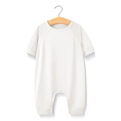 MyKids-USA® Baby Solid Color Medium Sleeve Summer Crotch Jumpsuit Pajamas
