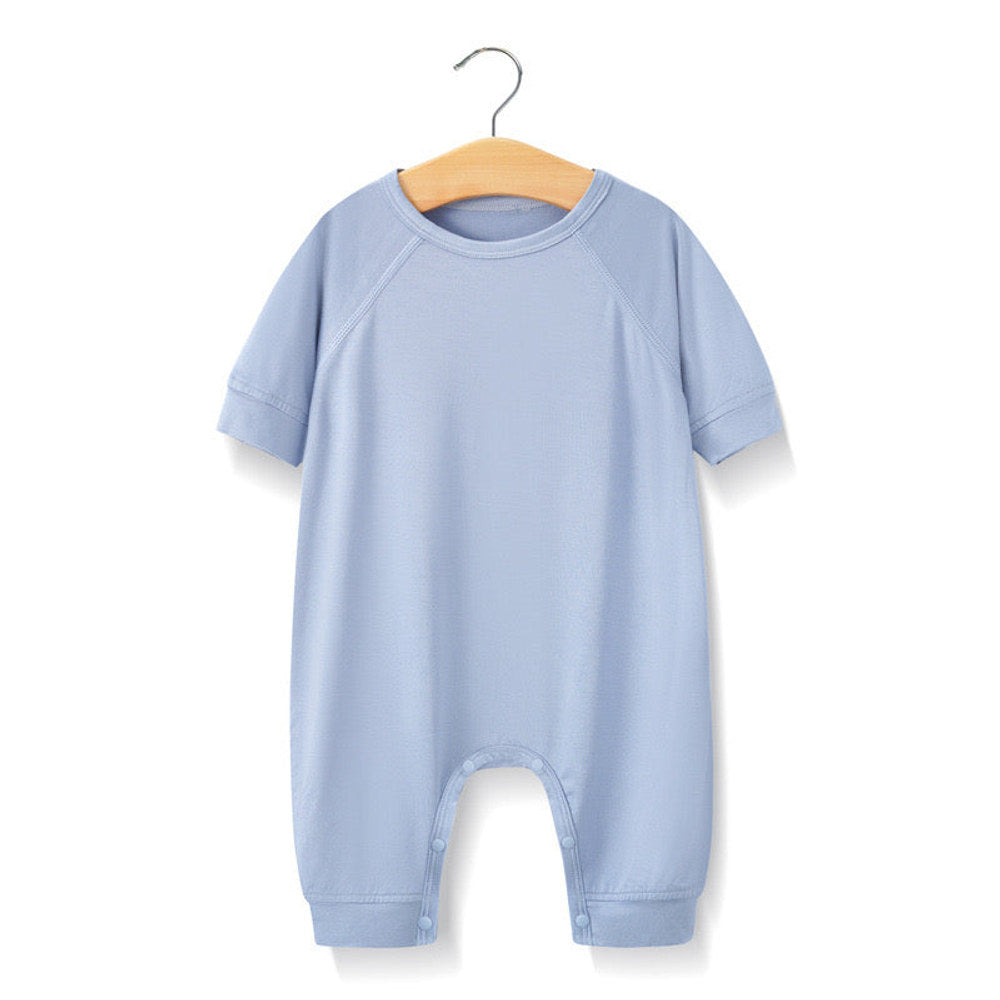 MyKids-USA® Baby Solid Color Medium Sleeve Summer Crotch Jumpsuit Pajamas