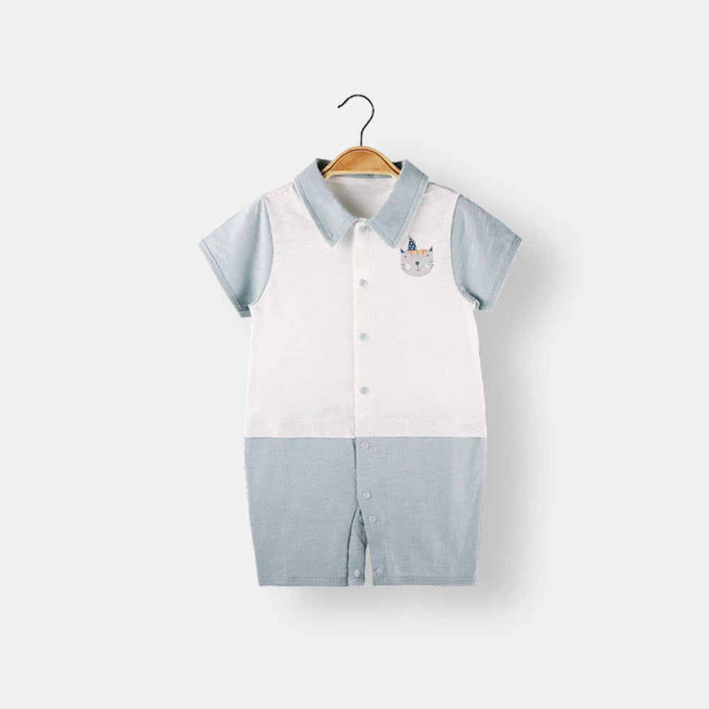 MyKids-USA® Baby Animal Print Single Breasted Design Color Matching bodysuit