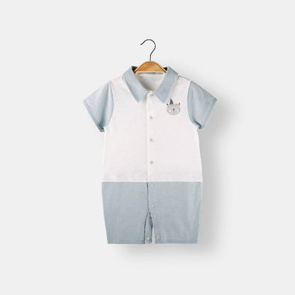 MyKids-USA® Baby Animal Print Single Breasted Design Color Matching bodysuit