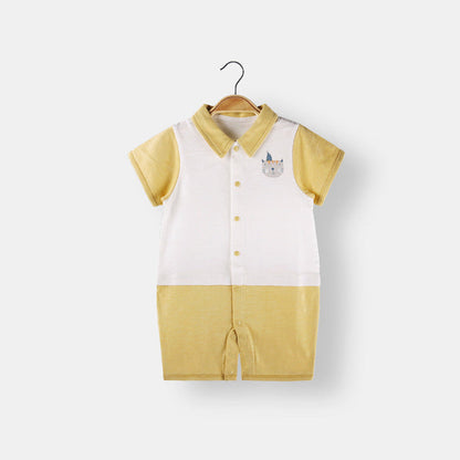 MyKids-USA® Baby Animal Print Single Breasted Design Color Matching bodysuit