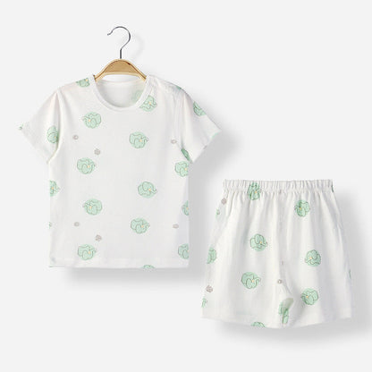 MyKids-USA® Baby Animal Print T-Shirt Combo 1-Pieces Solid Shorts Sets