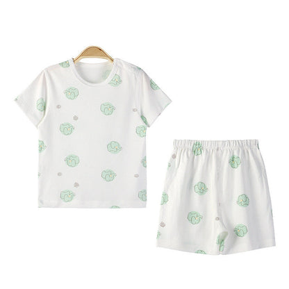 MyKids-USA® Baby Animal Print T-Shirt Combo 1-Pieces Solid Shorts Sets