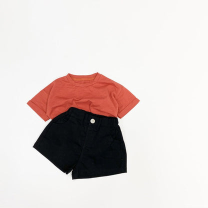 MyKids-USA Basic Denim Shorts With Pockets for Summer