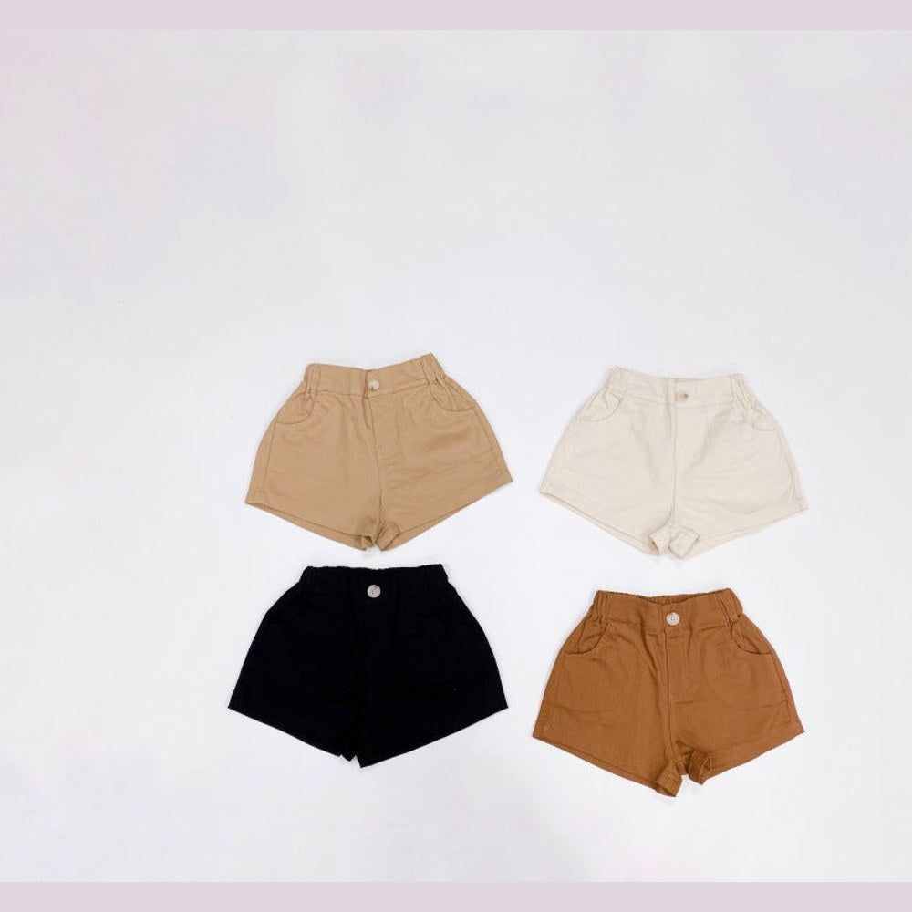 MyKids-USA Basic Denim Shorts With Pockets for Summer