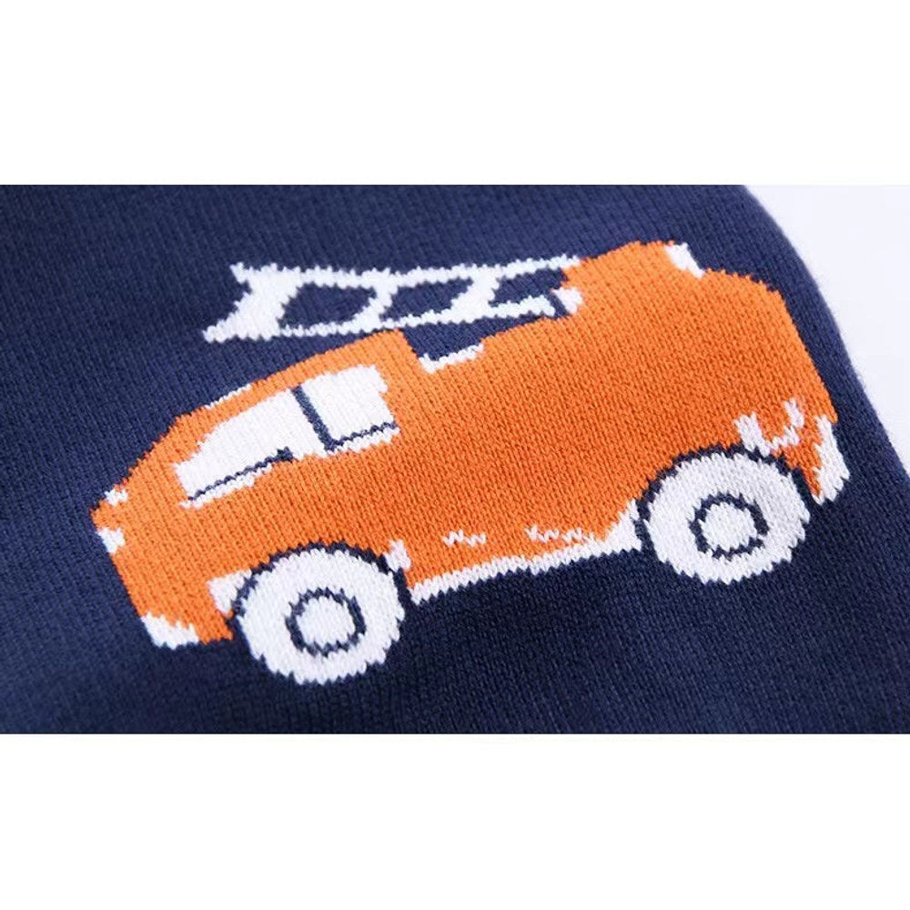 MyKids-USA® Baby Boy And Girl Various Cartoon Pattern Single Breasted Design V-Neck Cardigan