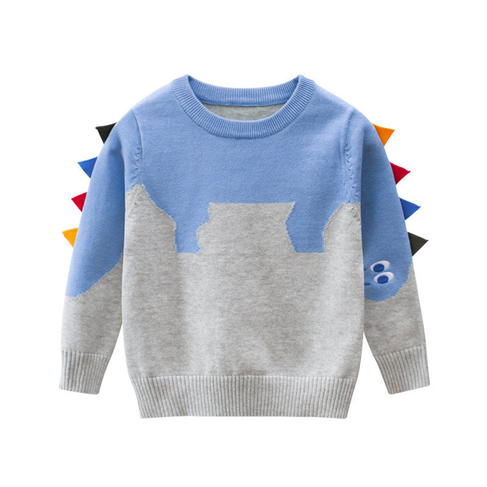 MyKids-USA® Baby Boy Cartoon Dinosaur Embroidered Pattern Knitted Lovely Sweater