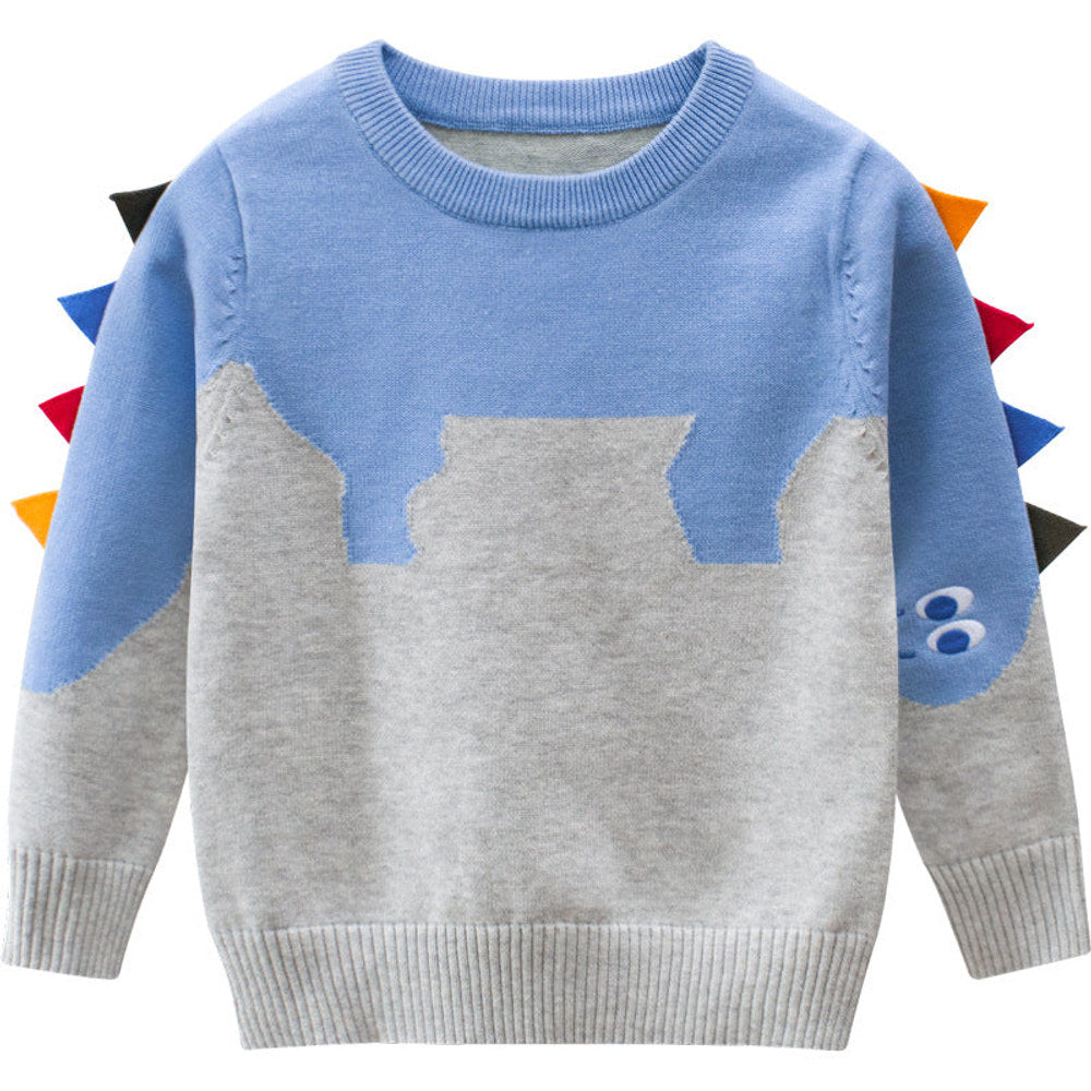 MyKids-USA® Baby Boy Cartoon Dinosaur Embroidered Pattern Knitted Lovely Sweater