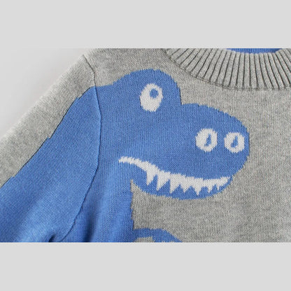 MyKids-USA® Baby Boy Cartoon Dinosaur Embroidered Pattern Knitted Lovely Sweater