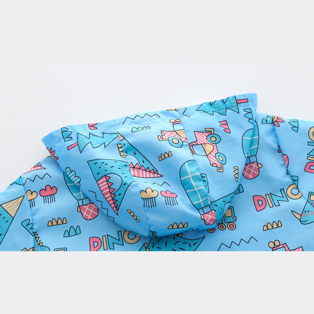 MyKids-USA® Baby Boy Cartoon Pattern Zipper Front Design Mesh Cloth Jacket Coat