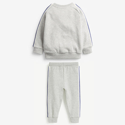 MyKids-USA® Baby Boy Cartoon Truck Pattern Side Striped Design Hoodie & Trousers Warm Sets