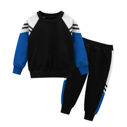 MyKids-USA® Baby Boy Contrast Design Hoodies Combo Side Print Trousers Sport Style Sets