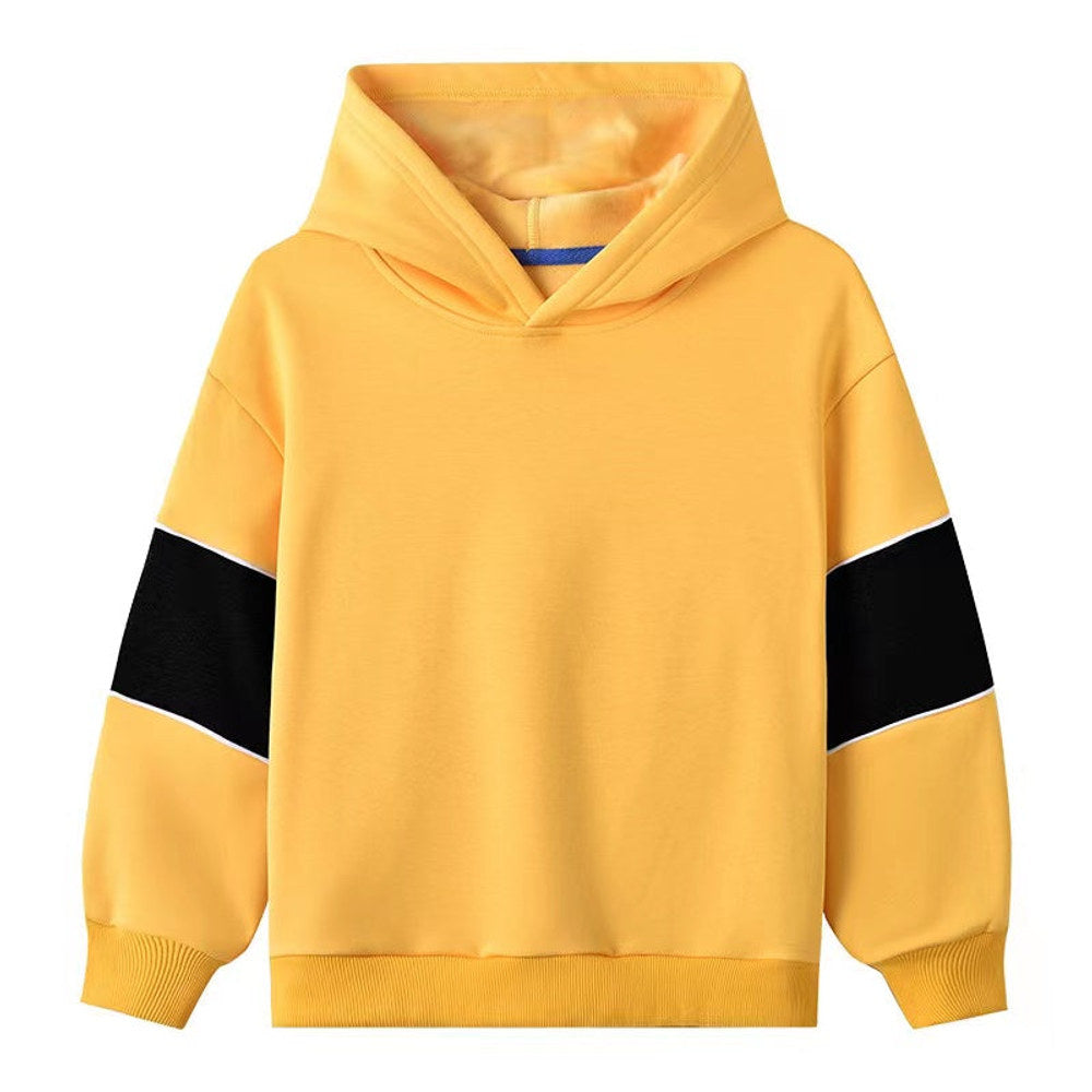 MyKids-USA® Baby Boy Contrast Tape Design Solid Color Fleece Thickened Hoodies
