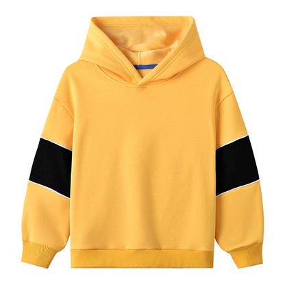 MyKids-USA® Baby Boy Contrast Tape Design Solid Color Fleece Thickened Hoodies