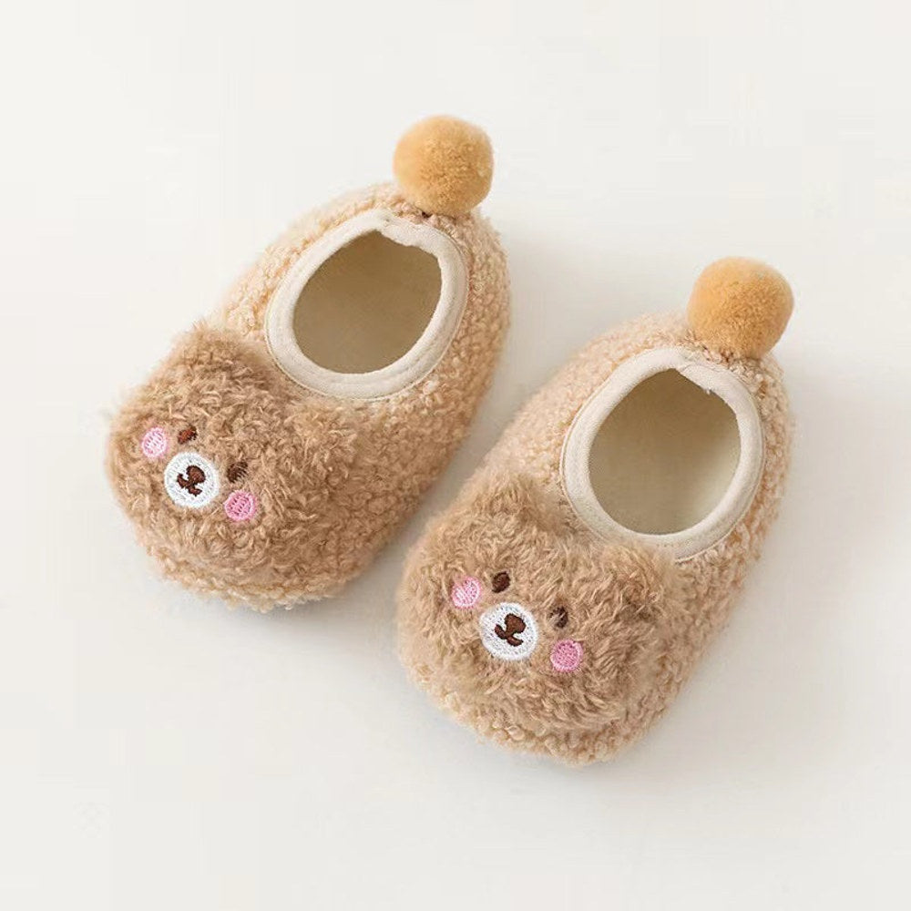 MyKids-USA® Baby 3D Cartoon Bear Patched Pattern Non-Slip Warm Shoes