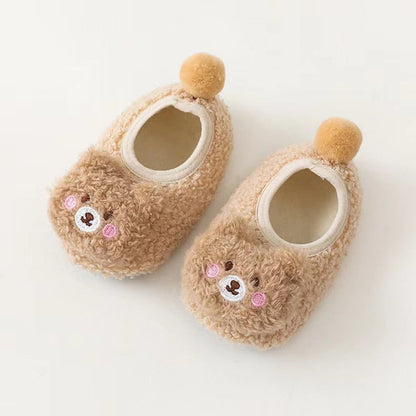 MyKids-USA® Baby 3D Cartoon Bear Patched Pattern Non-Slip Warm Shoes