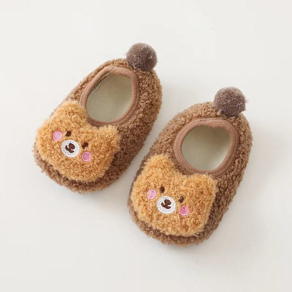 MyKids-USA® Baby 3D Cartoon Bear Patched Pattern Non-Slip Warm Shoes