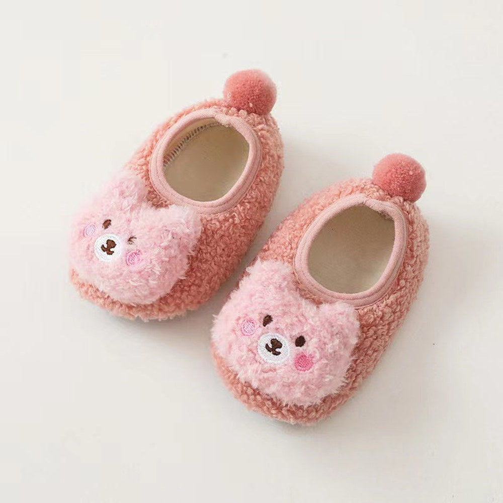 MyKids-USA® Baby 3D Cartoon Bear Patched Pattern Non-Slip Warm Shoes