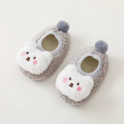 MyKids-USA® Baby 3D Cartoon Bear Patched Pattern Non-Slip Warm Shoes