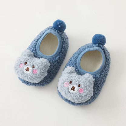 MyKids-USA® Baby 3D Cartoon Bear Patched Pattern Non-Slip Warm Shoes